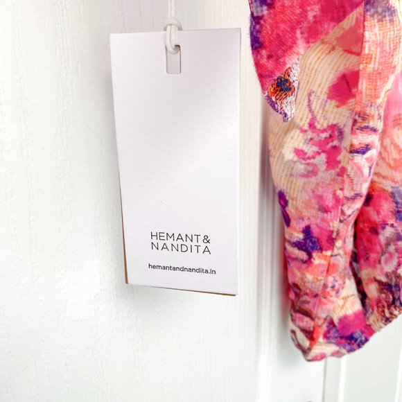 Hemant & Nandita - Leah Romantic Floral Boho Festival Crop Top - Picture 11 of 14